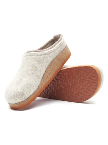 Comfortfusse Woll-Hausschuhe in Creme