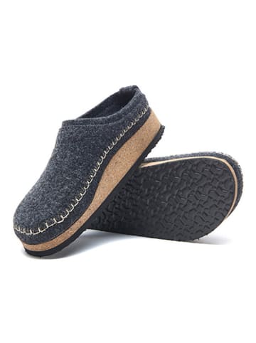 Comfortfusse Woll-Hausschuhe in Dunkelgrau