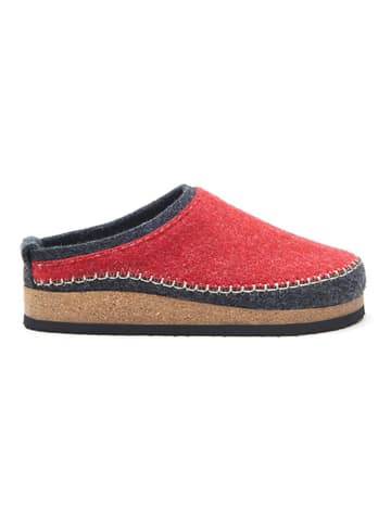 Comfortfusse Wollen pantoffels rood/zwart