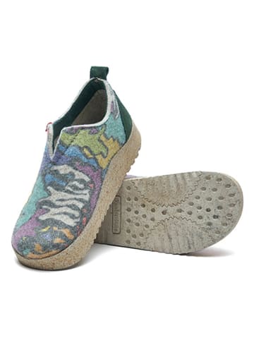 Comfortfusse Wollen pantoffels meerkleurig