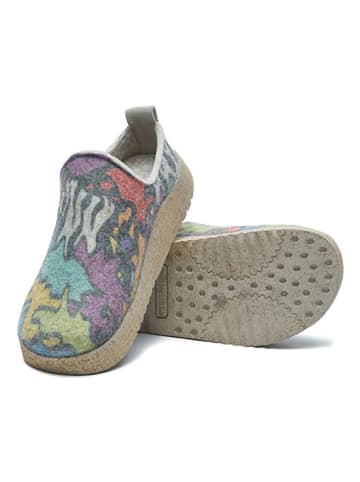 Comfortfusse Woll-Hausschuhe in Bunt