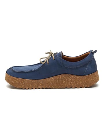 Comfortfusse Leren veterschoenen blauw
