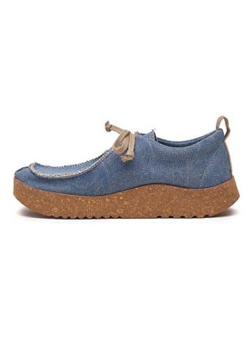 Comfortfusse Leren veterschoenen blauw