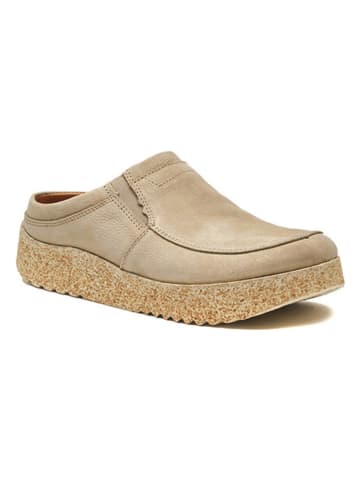 Comfortfusse Leren clogs beige