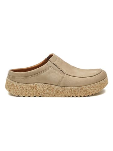 Comfortfusse Leren clogs beige