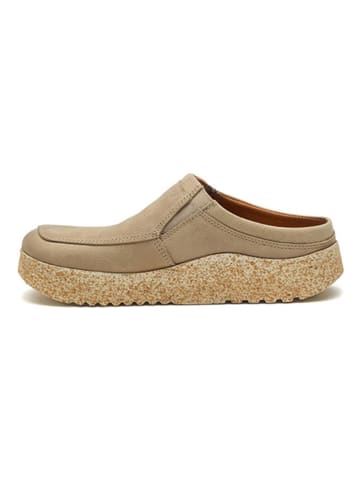 Comfortfusse Leren clogs beige