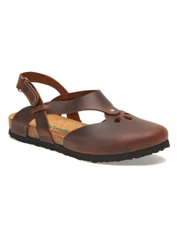 Comfortfusse Leder-Sandalen in Braun