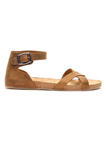 Comfortfusse Leren sandalen lichtbruin