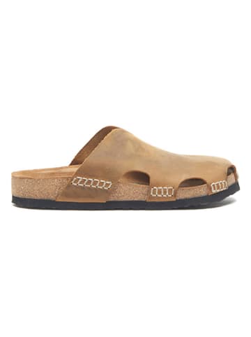 Comfortfusse Skórzane chodaki w kolorze jasnobrązowym