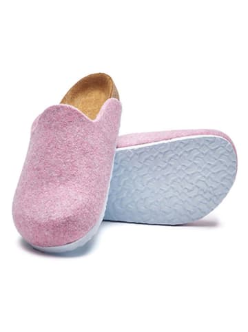 Comfortfusse Wollen pantoffels lichtroze
