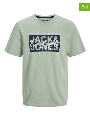 JACK & JONES Junior 2-delige set: shirts "Colton" groen/beige