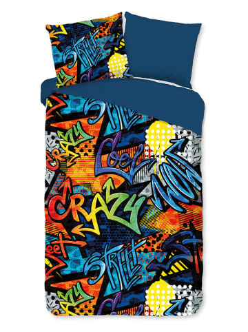 Pure Komplet pościeli "Jeff" w kolorze granatowo-czerwonym z mikrofibry