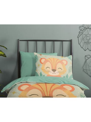 Pure Komplet pościeli "Thijn" w kolorze turkusowo-pomarańczowym z mikrofibry