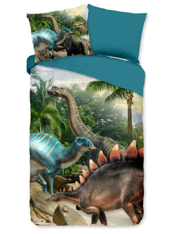 Pure Komplet pościeli "Neneh" w kolorze zielonym ze wzorem z mikrofibry