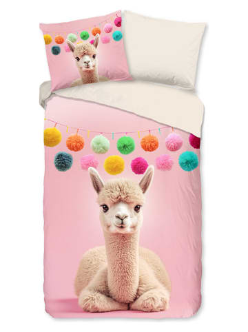 Pure Mikrofaser-Bettwäsche-Set "Relaxing" in Rosa/ Beige