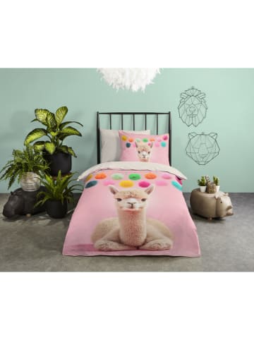 Pure Mikrofaser-Bettwäsche-Set "Relaxing" in Rosa/ Beige