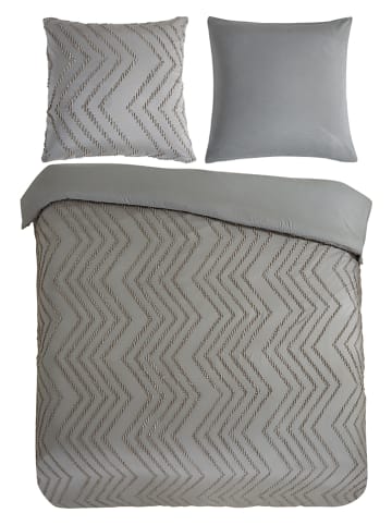 Pure Mikrofaser-Bettwäsche-Set "Zigzag " in Taupe