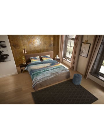 Pure Mikrofaser-Bettwäsche-Set "Samui" in Blau/ Beige