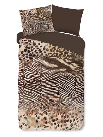 Pure Komplet pościeli "Skins" w kolorze brązowym z mikrofibry
