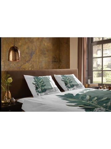 Pure Microvezel beddengoedset "Green Boho" wit/groen