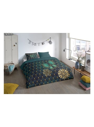 Pure Komplet pościeli "Lavanya" w kolorze morskim z mikrofibry