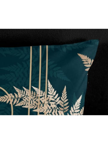 Pure Microvezel beddengoedset "Malak" donkerblauw/turquoise/goudkleurig