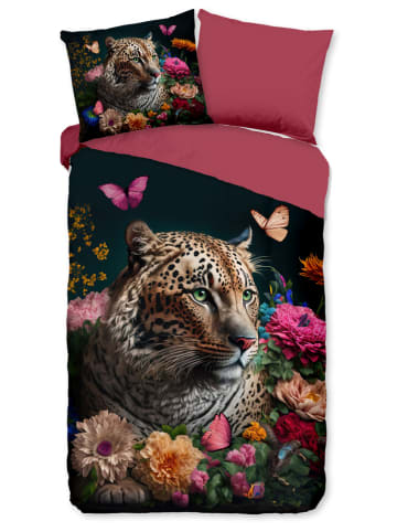 Pure Komplet pościeli w kolorze czarno-różowym z mikrofibry