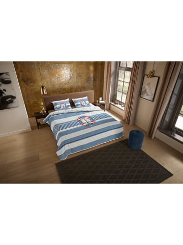 Pure Microvezel beddengoedset ''Selin'' crème/lichtblauw