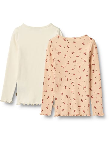 Wheat Koszulki (2 szt.) "Ida" w kolorze pomarańczowo-kremowym