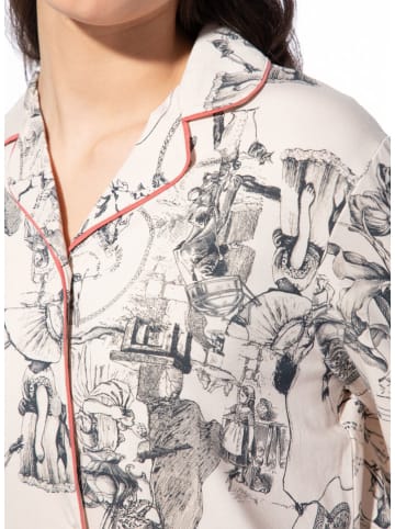 SHORT STORIES Koszula nocna w kolorze antracytowo-kremowym