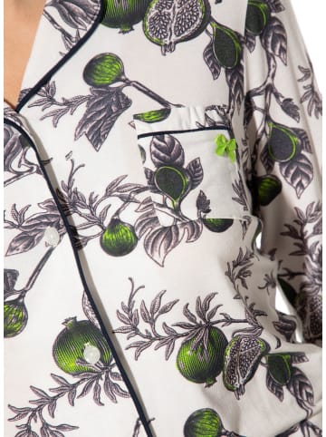 SHORT STORIES Pyjama-Oberteil in Weiß/ Grün