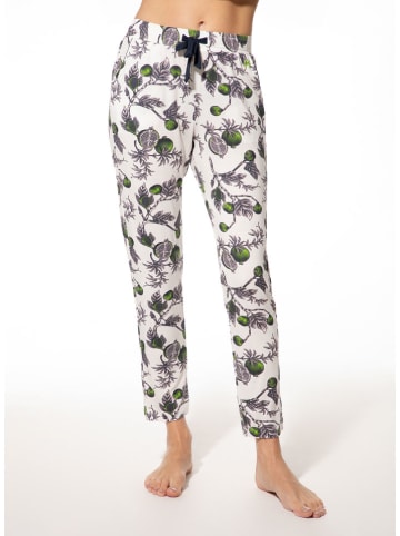 SHORT STORIES Pyjama-Hose in Weiß/ Grün