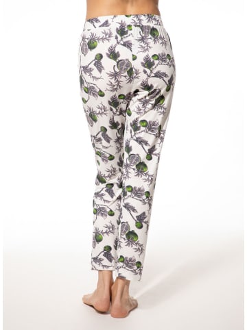 SHORT STORIES Pyjama-Hose in Weiß/ Grün