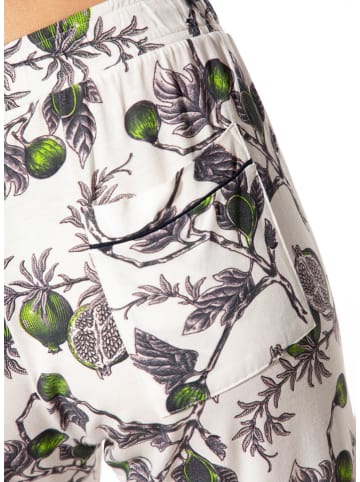 SHORT STORIES Pyjama-Hose in Weiß/ Grün
