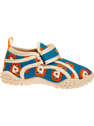 Playshoes Badeschuhe in Blau/ Orange