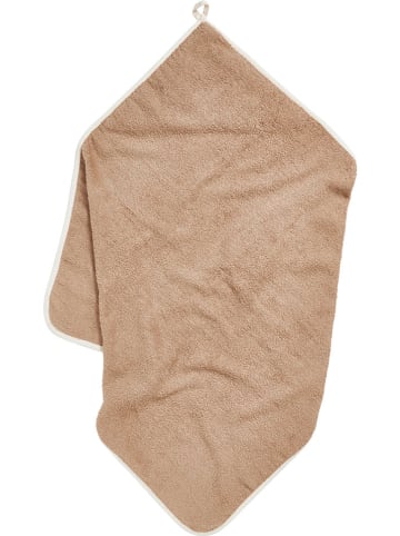 Playshoes Ręcznik kąpielowy "Wild animals" w kolorze jasnobrązowym z kapturem