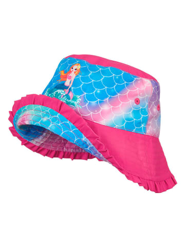 Playshoes Wende-Sonnenhut "Meerjungfrau" in Blau/ Pink