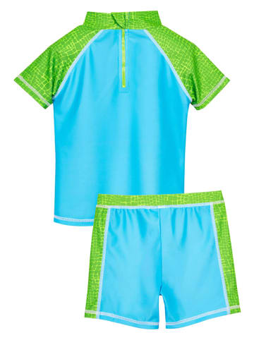 Playshoes 2tlg. Badeoutfit "Dino" in Türkis/ Grün