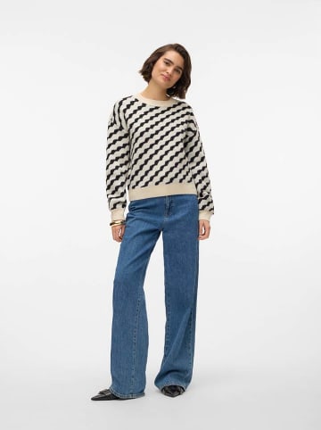 Vero Moda Sweter w kolorze kremowo-czarnym