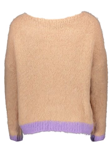 miss goodlife Pullover "Peace" in Beige/ Lila