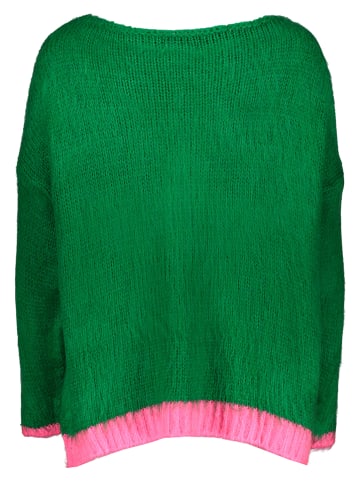 miss goodlife Sweter "Star" w kolorze zielono-jasnoróżowym