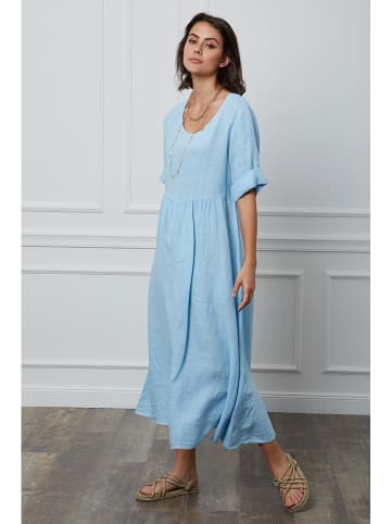 Fleur de Lin Leinen-Kleid "Gustavo" in Hellblau