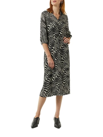 comma Kleid in Schwarz/ Beige