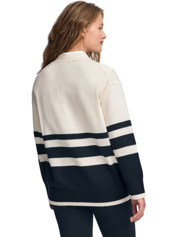 Polo Club Cardigan in Creme/ Dunkelblau