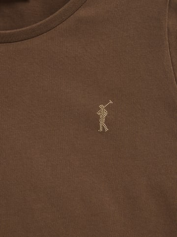 Polo Club Longsleeve in Hellbraun