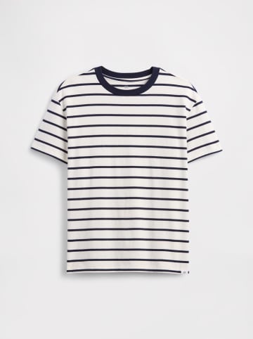 GAP Koszulka w kolorze kremowo-granatowym