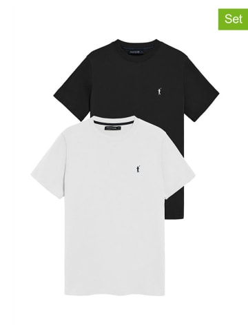 Polo Club 2er-Set: Shirts in Weiß/ Schwarz