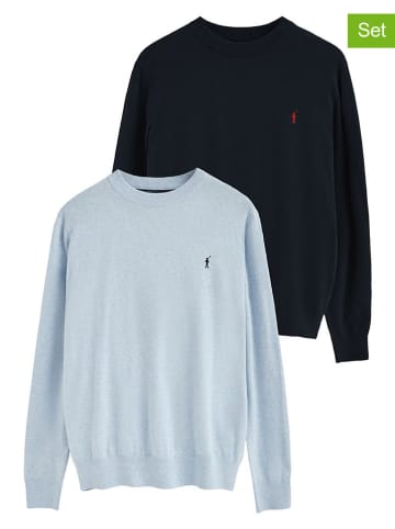 Polo Club 2er-Set: Pullover in Hellblau/ Dunkelblau