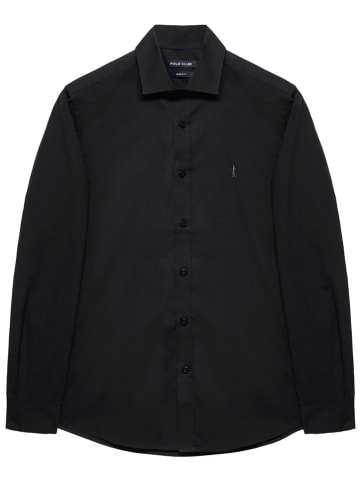 Polo Club Blouse - slim fit - zwart