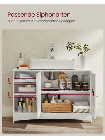 Songmics Waschbeckenunterschrank in Weiß - (B)90 x (H)60 x (T)30 cm 